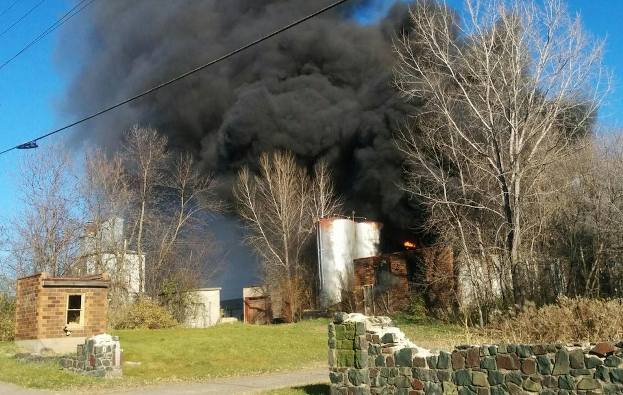 Arson is suspected in the fire that ravaged the building that once housed the Rush City Creamery.