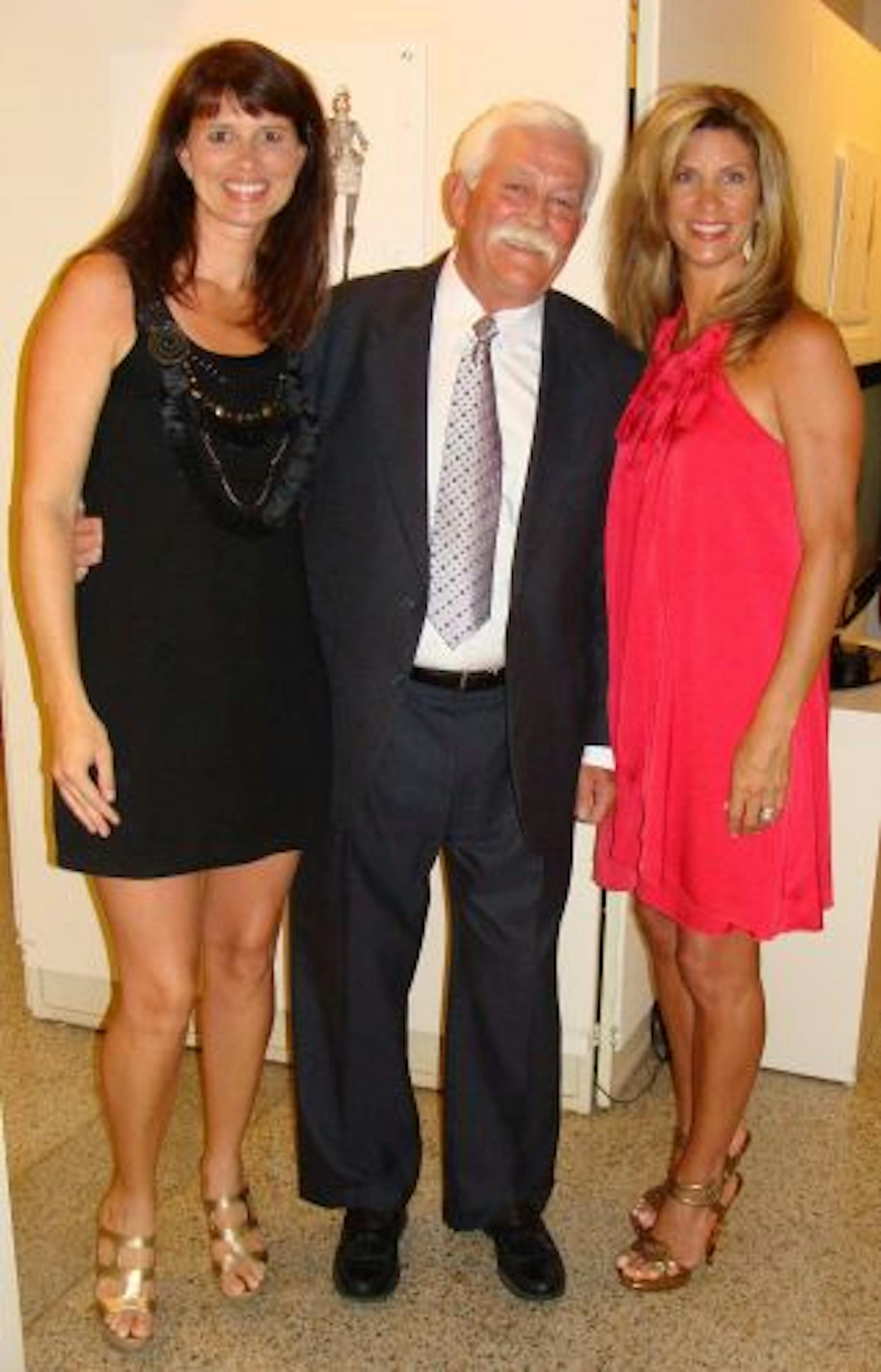 Martha Smith of Norfolk, Virginia (left) and Diane Johnson of Viriginia Beach, Virginia (right) who flew in for the event, with Jim Nylund, Scott's father.