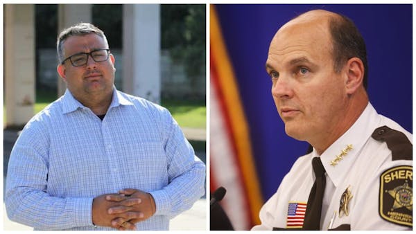 The race for Hennepin County sheriff pit challenger Dave Hutchinson, left, against incumbent Rich Stanek.