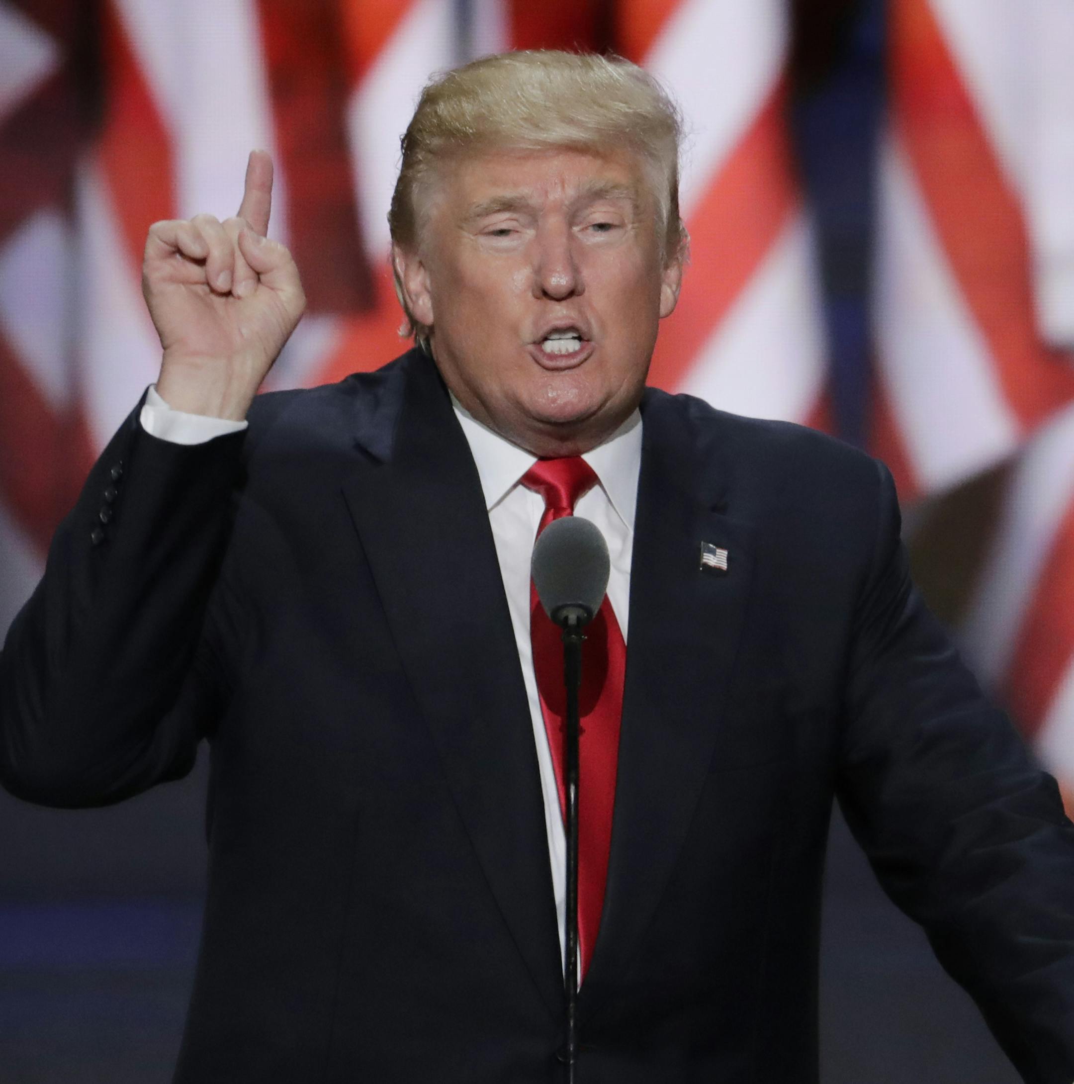 Republican Presidential Candidate Donald J. Trump speaks during the final day of the Republican National Convention in Cleveland, Thursday, July 21, 2016. (AP Photo/J. Scott Applewhite)