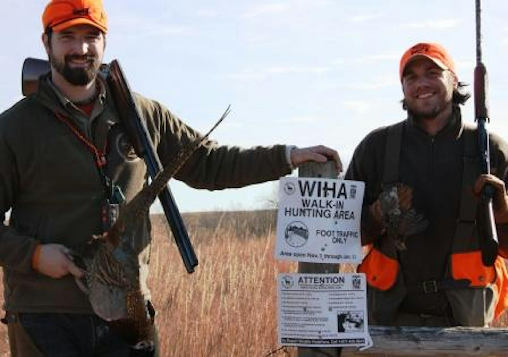 This blogger, right, and fellow PF employee and Club Outdoors contributor Andrew Vavra at a Kansas walk-in area in November. Minnesota is expected to have a pilot walk-in program next fall.