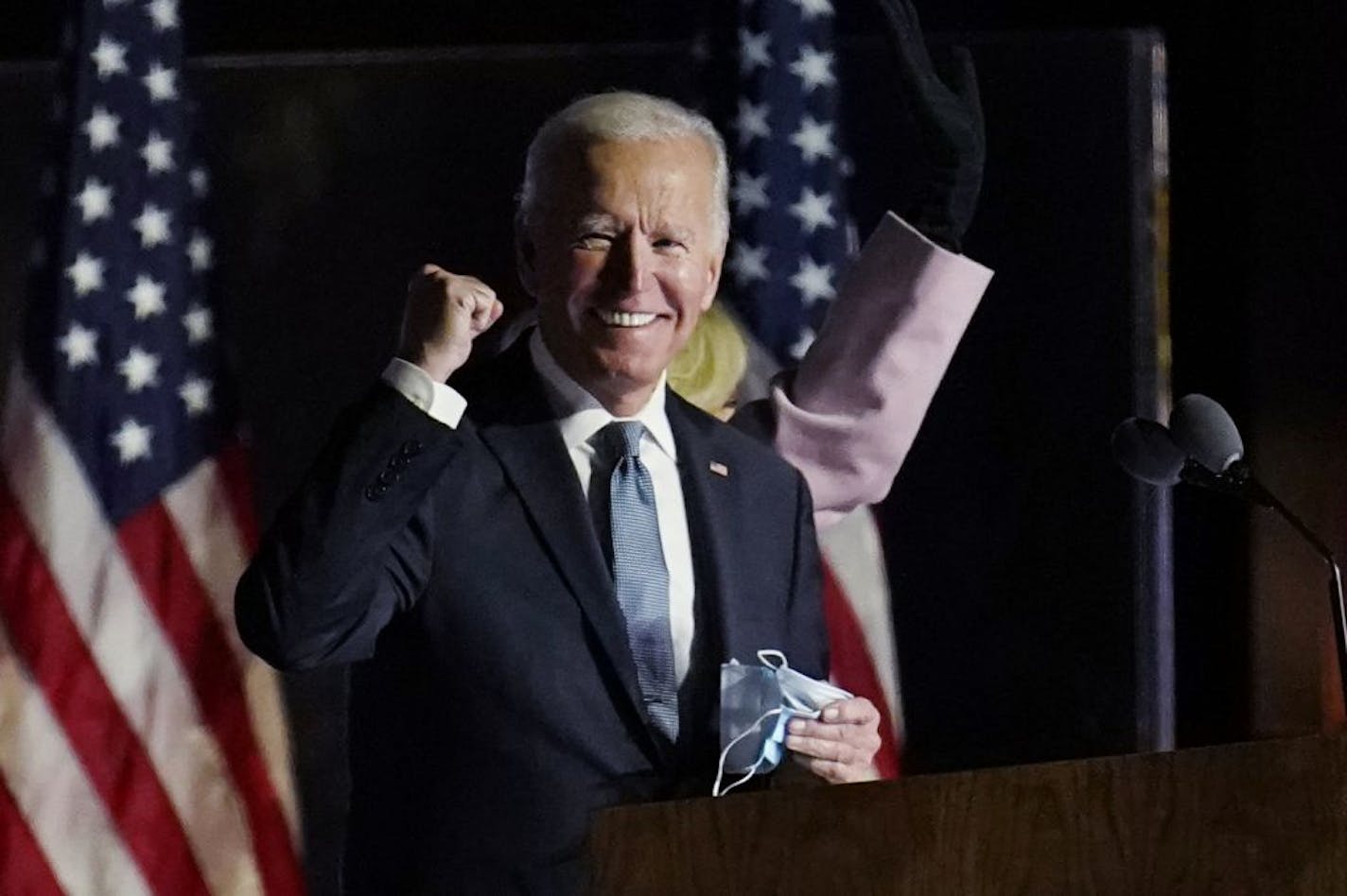 Joe Biden spoke to supporters early Wednesday in Wilmington, Del.