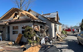 Joe Baker's damaged home in Valleyview, Ohio, on Saturday, March 16, 2024. Thursday night’s storms left trails of destruction across parts of Ohio,