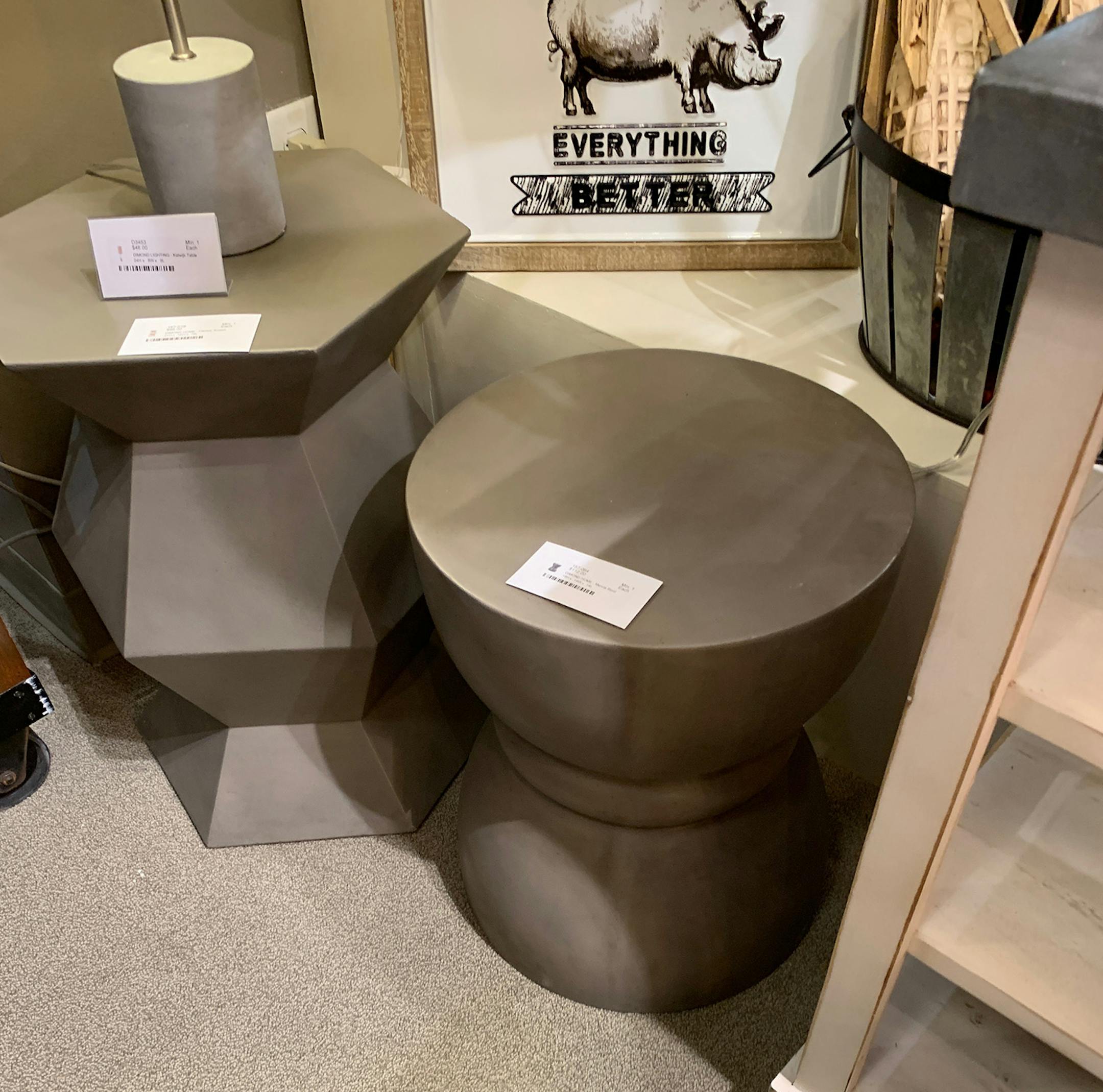 Concrete side tables. (Design Recipes/TNS)