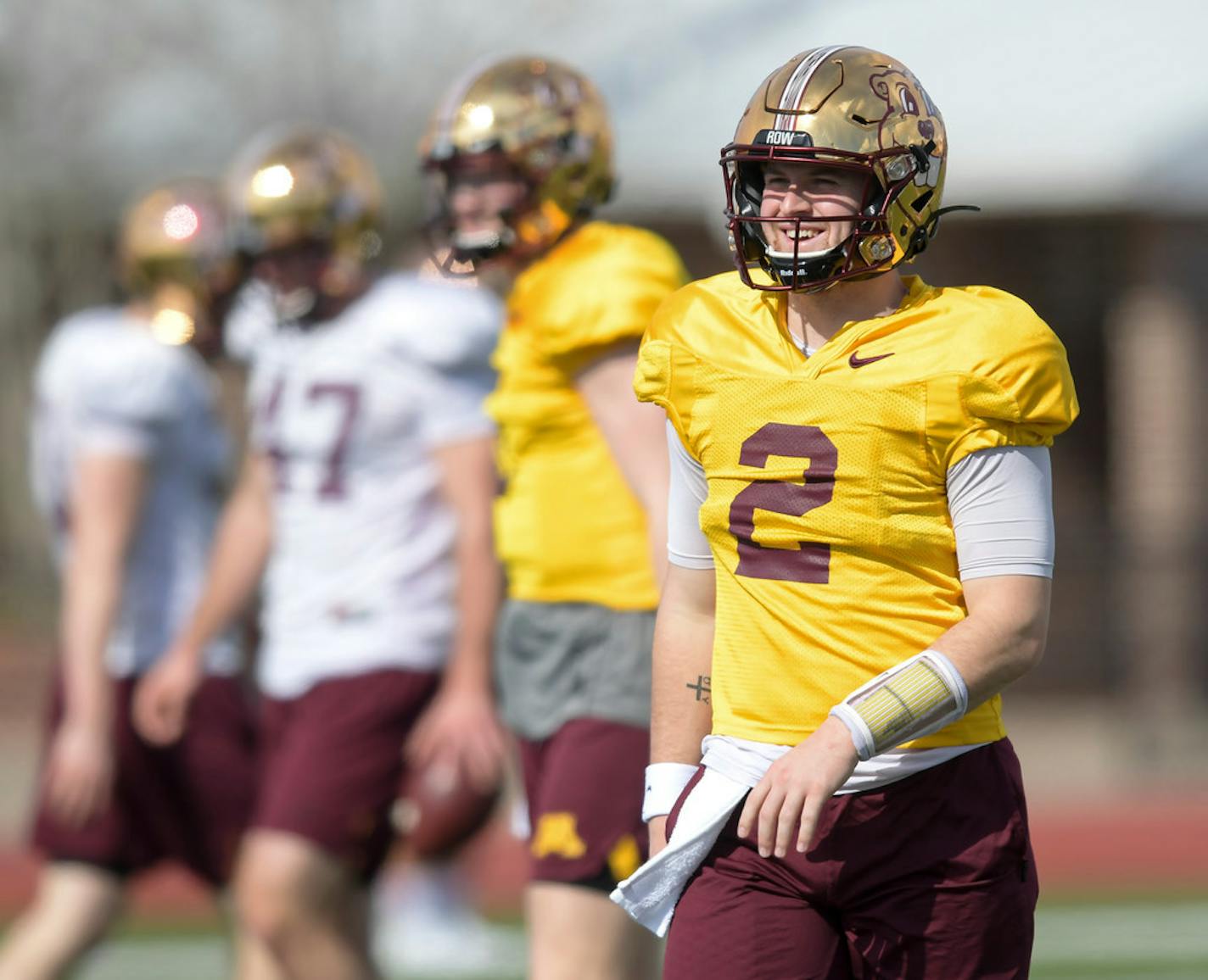 "His leadership has gone through the roof," Gophers coach P..J. Fleck said of Tanner Morgan.