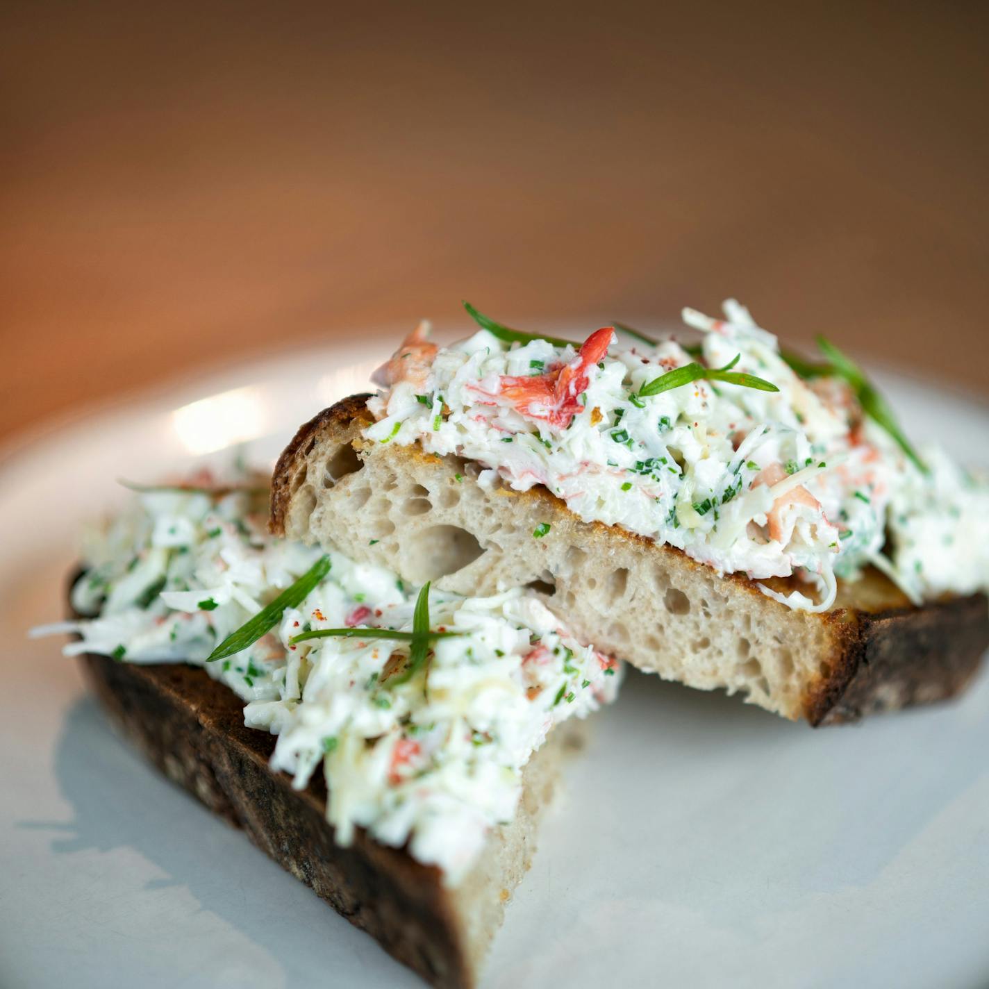 Deviled Norwegian crab on grilled sourdough at Eastside