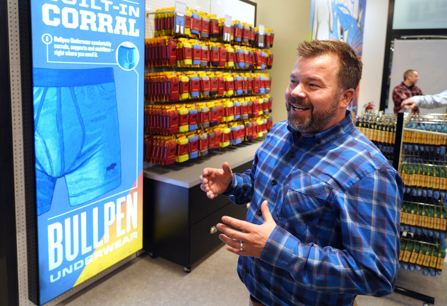 Duluth Trading Co opens its new prototype store in Mall of America, a downsized store entirely dedicated to men's underwear and irreverence. The shop also includes a Museum of Man. Here, Ricker Schlecht, DT's VP of Product Development, gave a tour of the new store at the MOA.
brian.peterson@startribune.com
Bloomington, MN
Monday, November 4, 2019