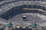FILE - Muslim pilgrims circumambulate the Kaaba, the cubic building at the Grand Mosque, during the annual Hajj pilgrimage in Mecca, Saudi Arabia, Mon