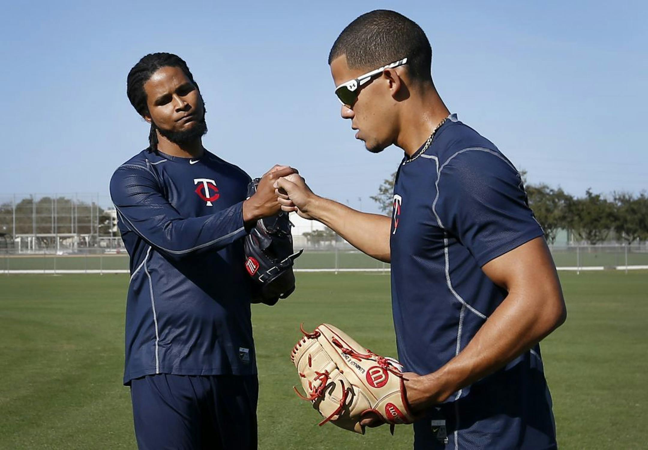 Minnesota Twins pitchers Ervin Santana and Jose Berrios