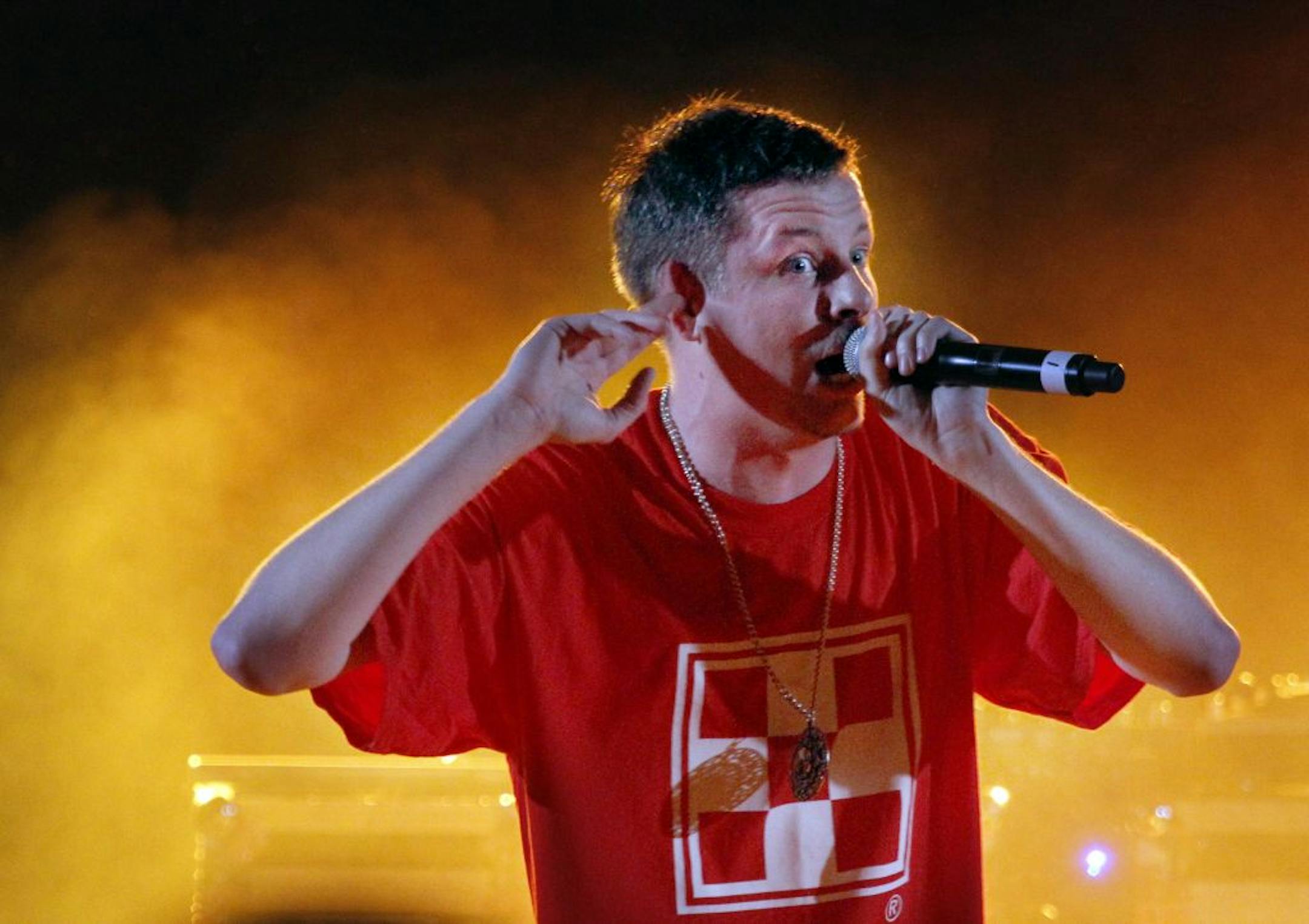 Prof warmed up the crowd for Atmosphere at the Minnesota State University, Mankato, last Febreary.