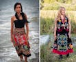 At left: Model: Serena Graves, Red Lake Nation, Red Lake, Minnesota. At right: Model: Sage Davis, Leech Lake Band of Ojibwe, Minnesota Chippewa Tribe 
