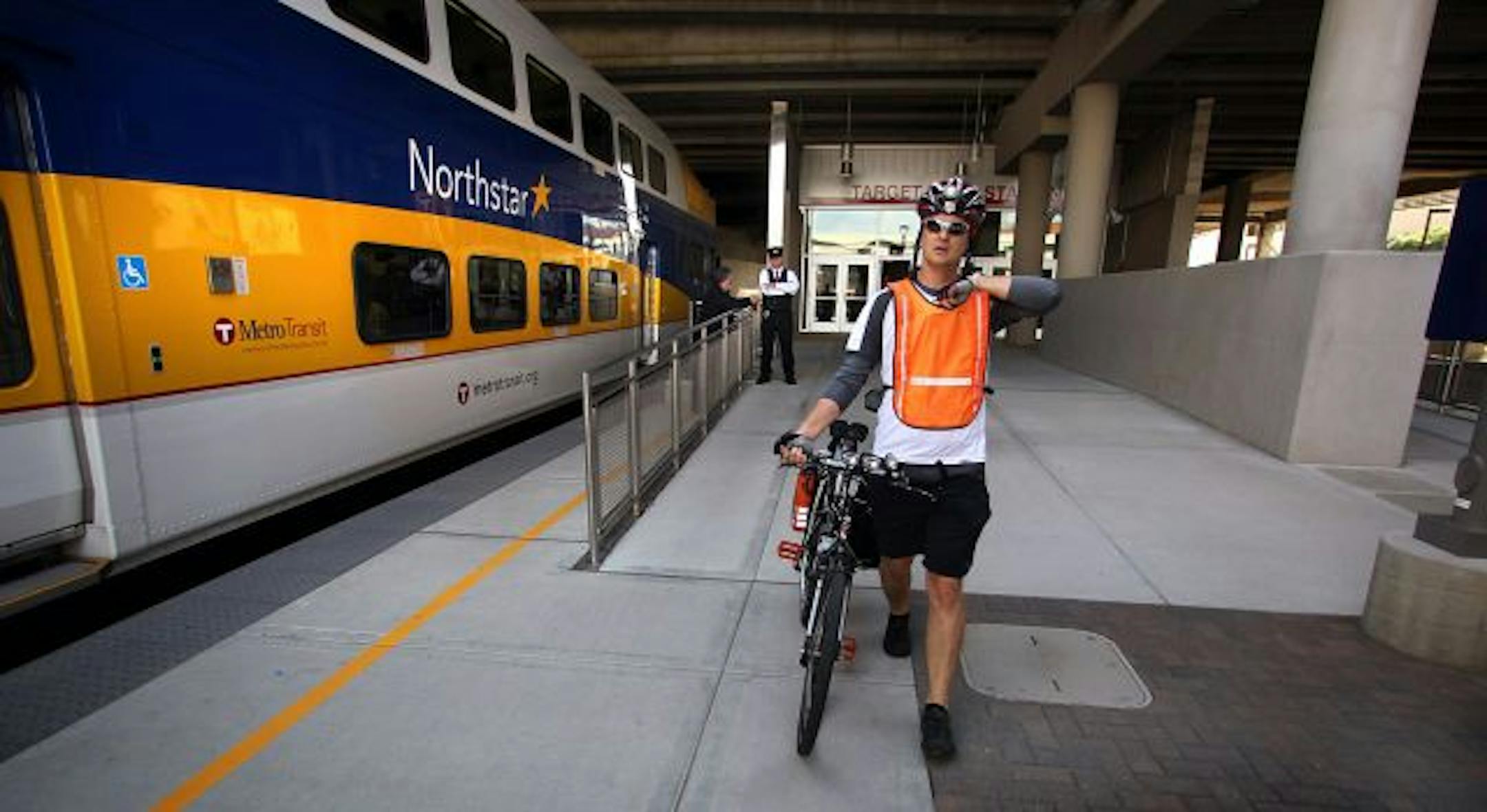 Kyle Torfin prepared to board the Northstar commuter train for his home in Elk River. Torfin recently paid $280 to have his one-of-a-kind Trek bicycle that his uncle built repainted, however the work is still not completed and the bike has not been returned. Using a bicycle he recently purchased, Torfin commutes several times a week between Elk River and Minneapolis.