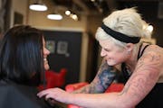 Katie Steller finds different ways to honor people who go the extra mile, such as giving Katie Naughton, above, a makeover.