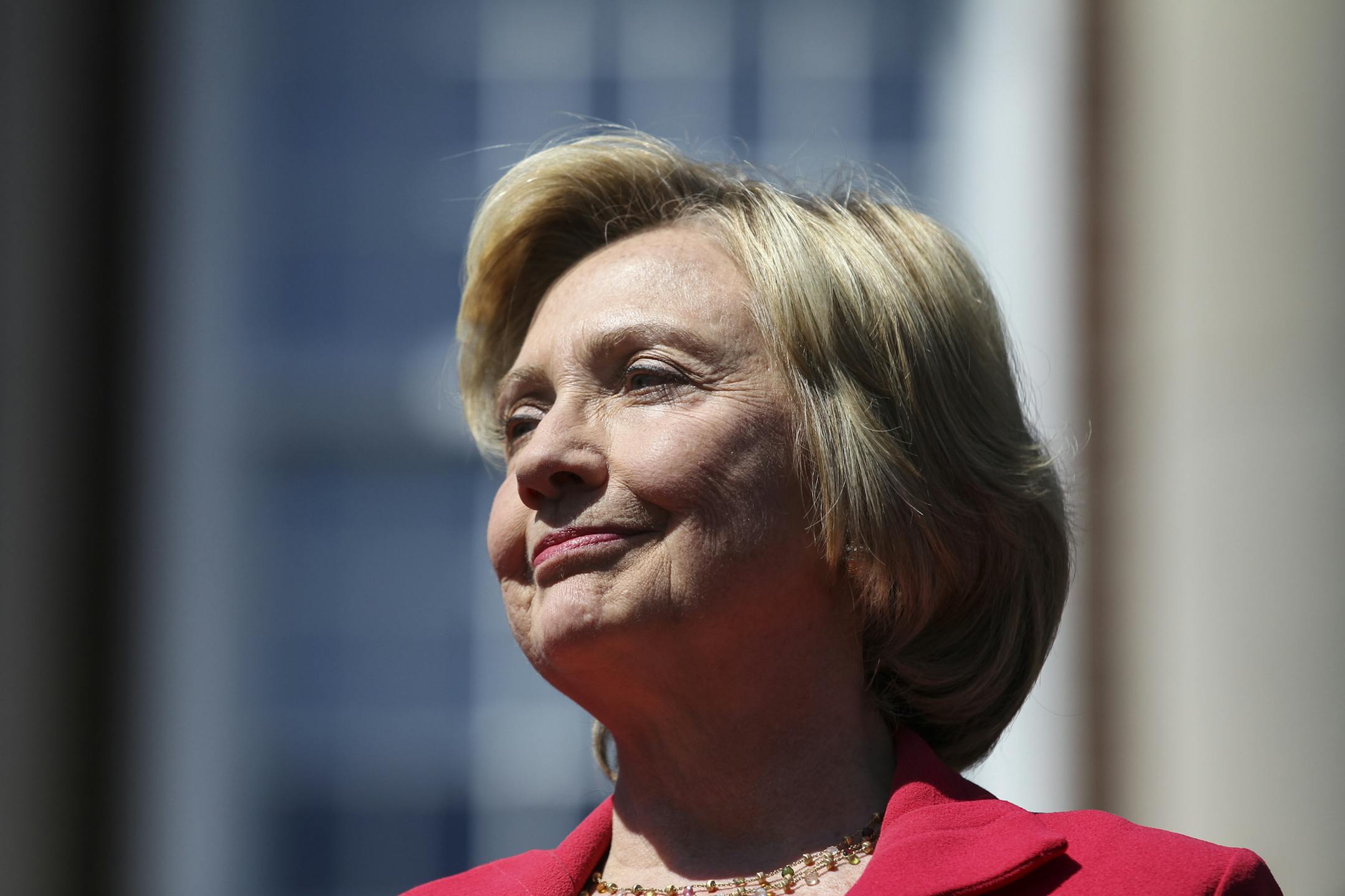 Democratic presidential candidate Hillary Rodham Clinton is endorsed by U.S. Senator Jeanne Shaheen during the kick-off event for New Hampshire Women for Hillary in Portsmouth, N.H., Saturday, Sept. 5, 2015. (AP Photo/Cheryl Senter)