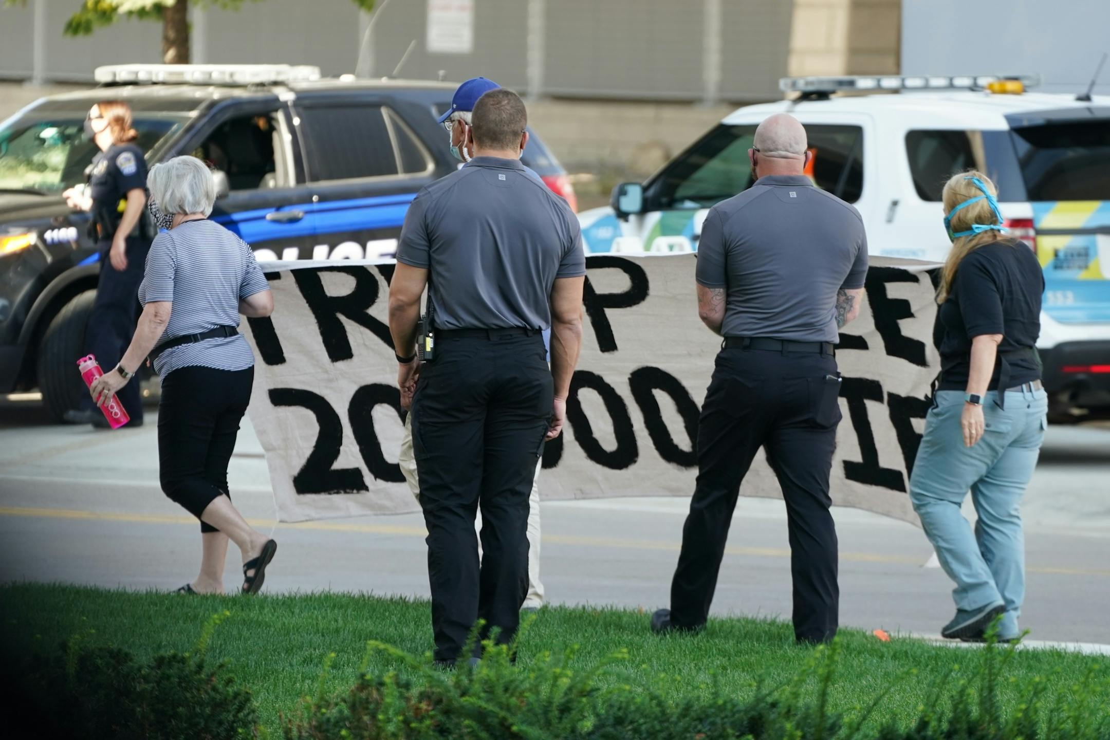Protesters were removed by security before the start of the event. Vice President Mike Pence and Ivanka Trump are holding a 'Cops for Trump' listening session in Minneapolis, meeting with community members whose businesses and lives have been negatively impacted by crime and rioting.