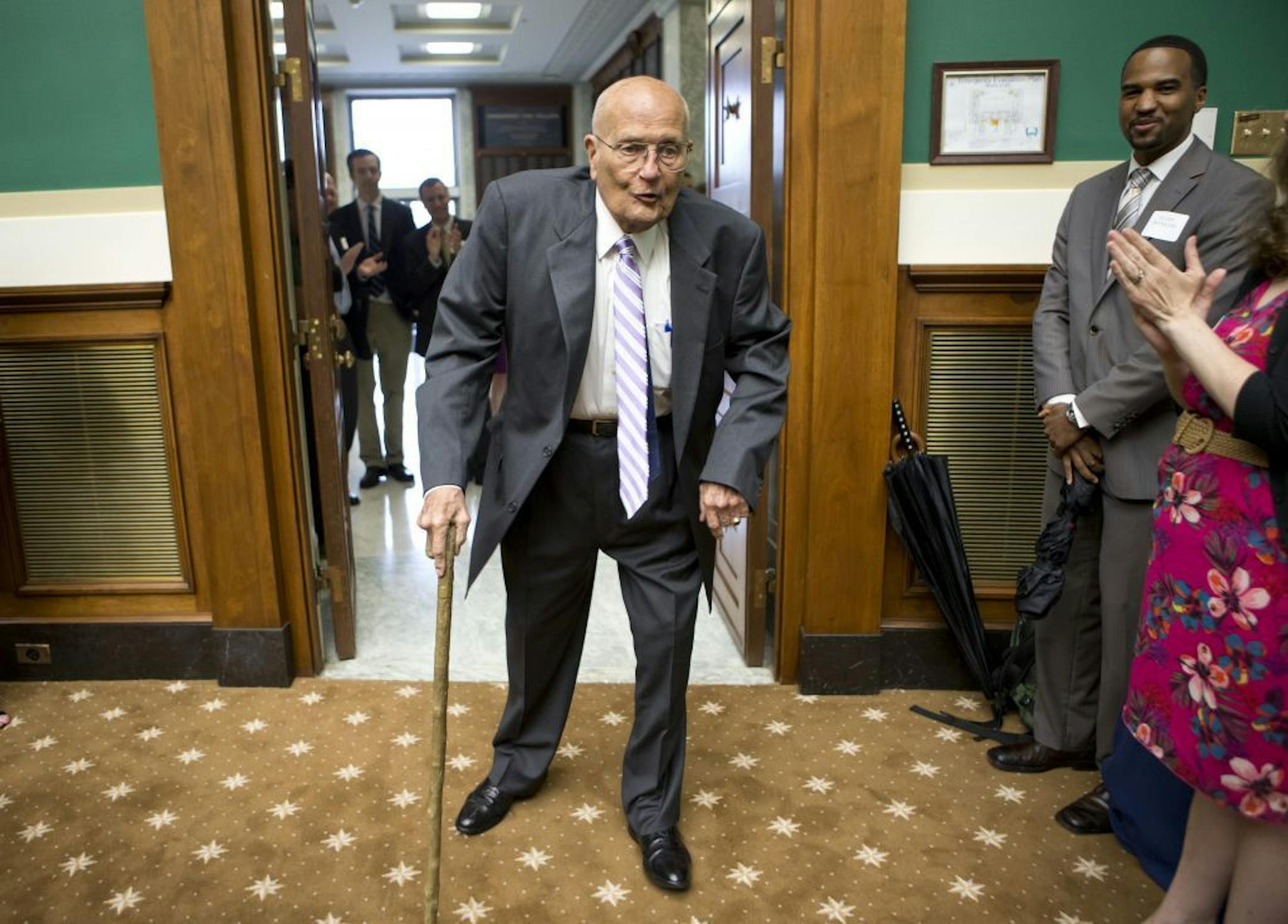 June 7, 2013: Rep. John Dingell, D-Mich., is celebrated by friends and colleagues on Capitol Hill as he became the longest-serving member of Congress in history.