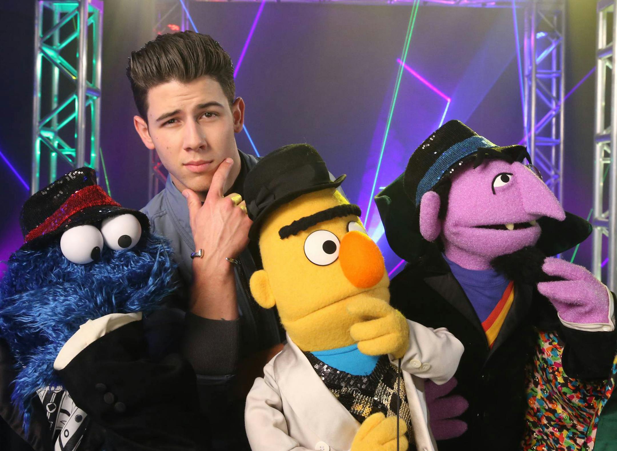 Nick Jonas makes an appearance in the new HBO 'Sesame Street.' photo: HBO