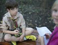 Boy Scout, John Sheridan,11, of Wayzata helped other kids find items on a scavenger hunt.