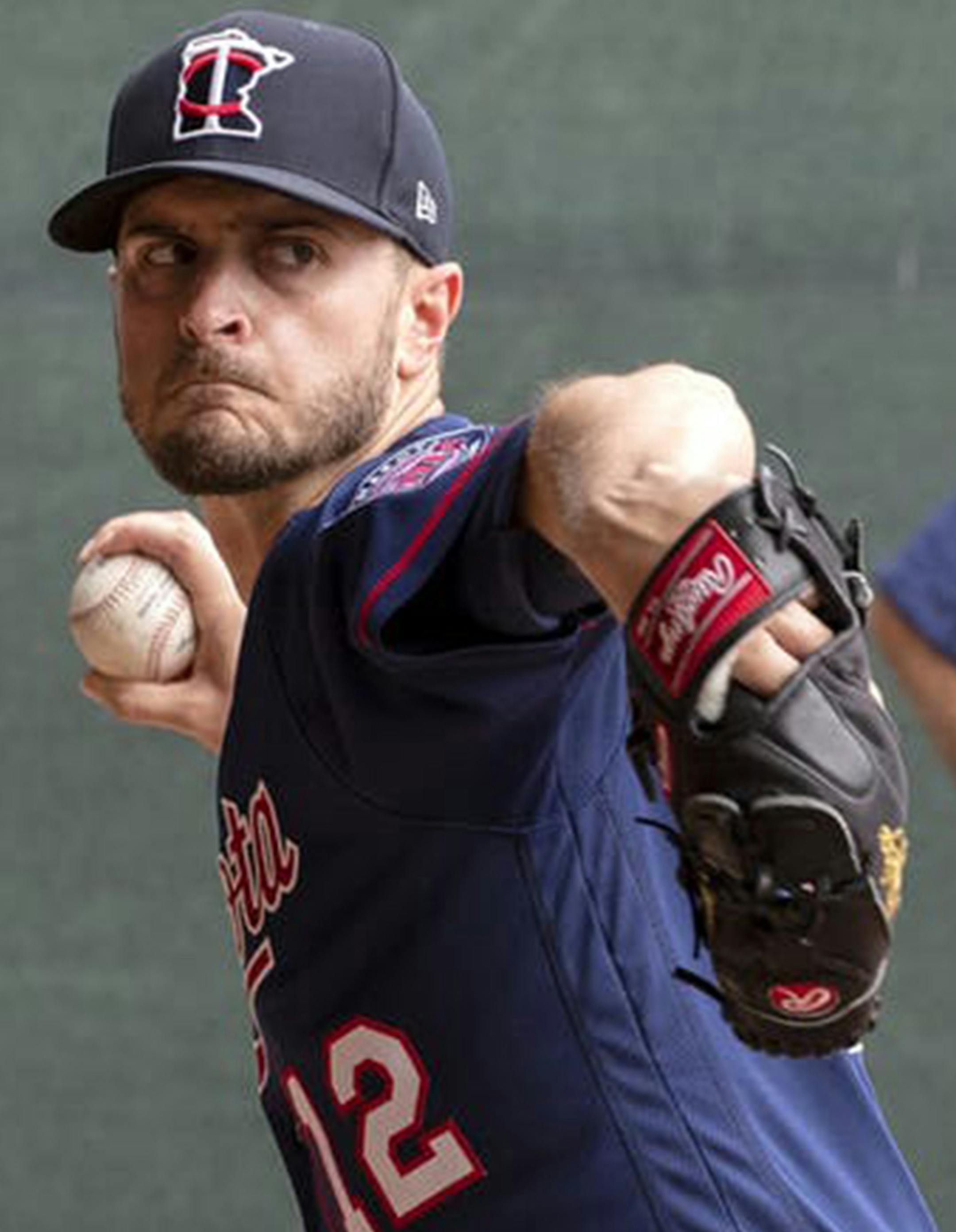 Minnesota Twins pitcher Jake Odorizzi throws in the bullpen on February 16, 2020, at the team's training complex in Fort Myers, Fla. (Carlos Gonzalez/Minneapolis Star Tribune/TNS) ORG XMIT: 1622903