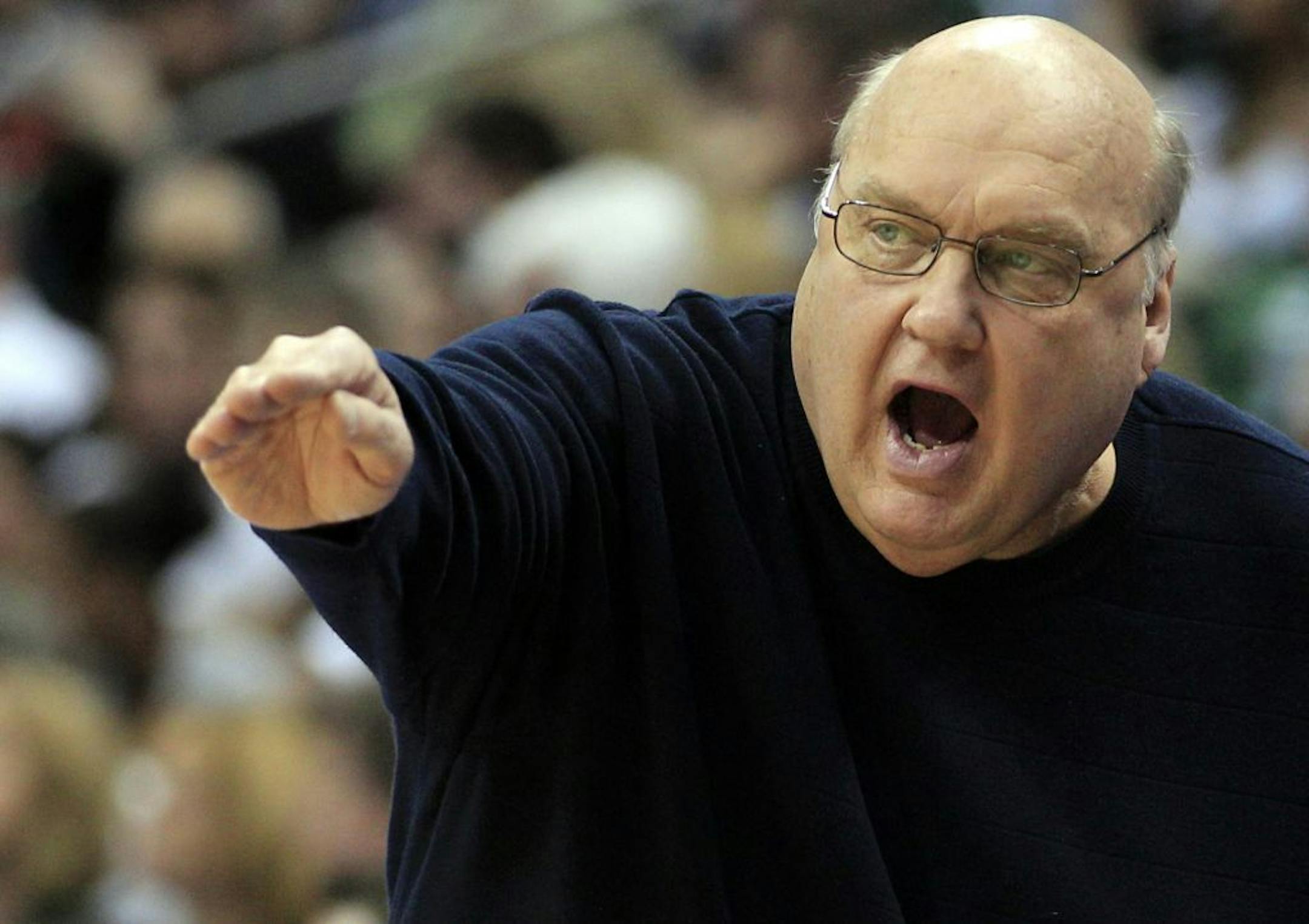 Rick Majerus reacts during the first half of an NCAA men's college basketball tournament third-round game against Michigan State.