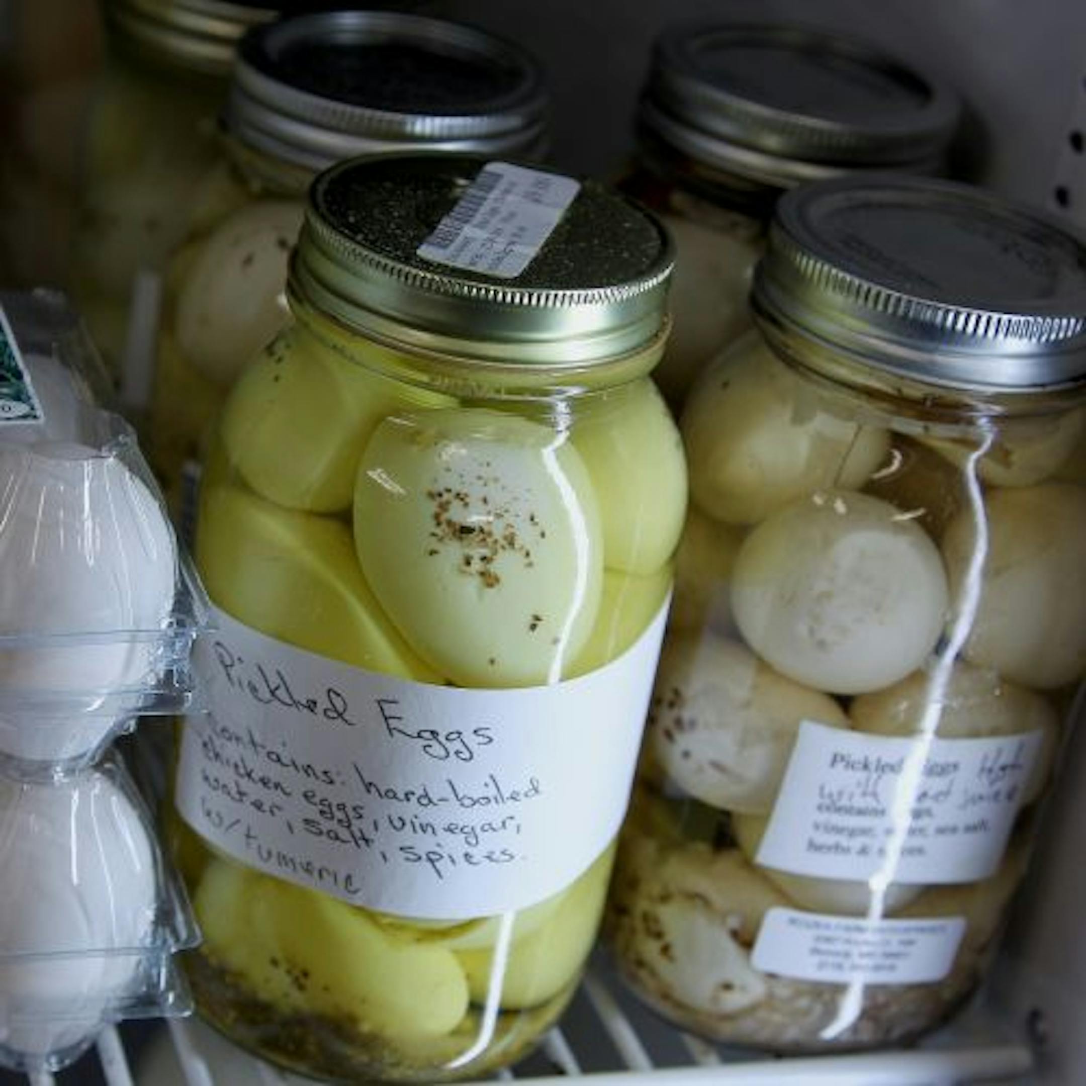 Pickled eggs from Traditional Foods Warehouse.