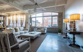 Ricky Rubio's condo in the North Loop has an open floor plan and a wall of windows.