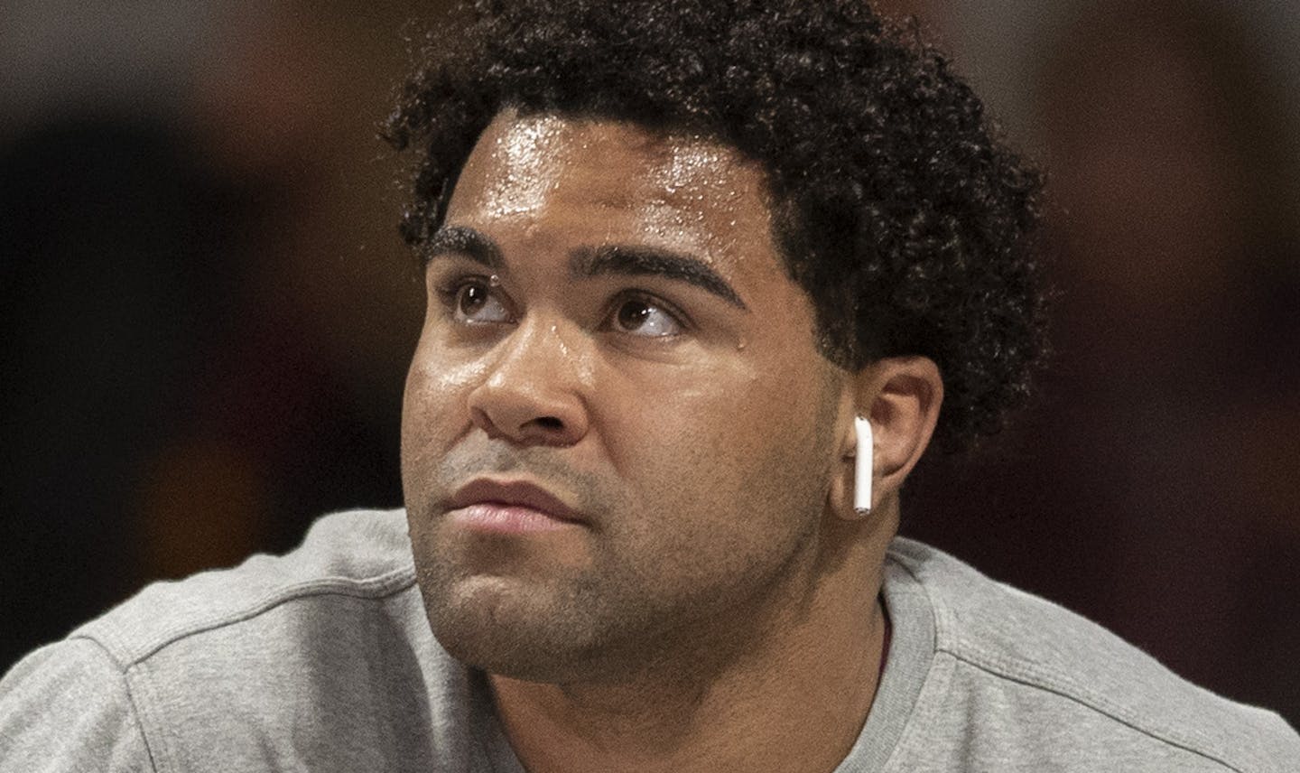 Gable Steveson warmed up before wrestling Christian Colucci of Rutgers at Maturi Pavilion Sunday January 6, 2019 in Minneapolis, MN.] The University of Minnesota hosted Rutgers in Big Ten wrestling action at Maturi Pavilion. Jerry Holt &#x2022; Jerry.holt@startribune.com