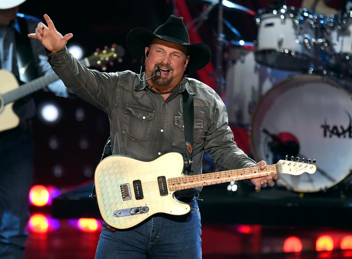 Artist of the decade award winner Garth Brooks performs at the iHeartRadio Music Awards on Thursday, March 14, 2019, at the Microsoft Theater in Los Angeles. (Photo by Chris Pizzello/Invision/AP)