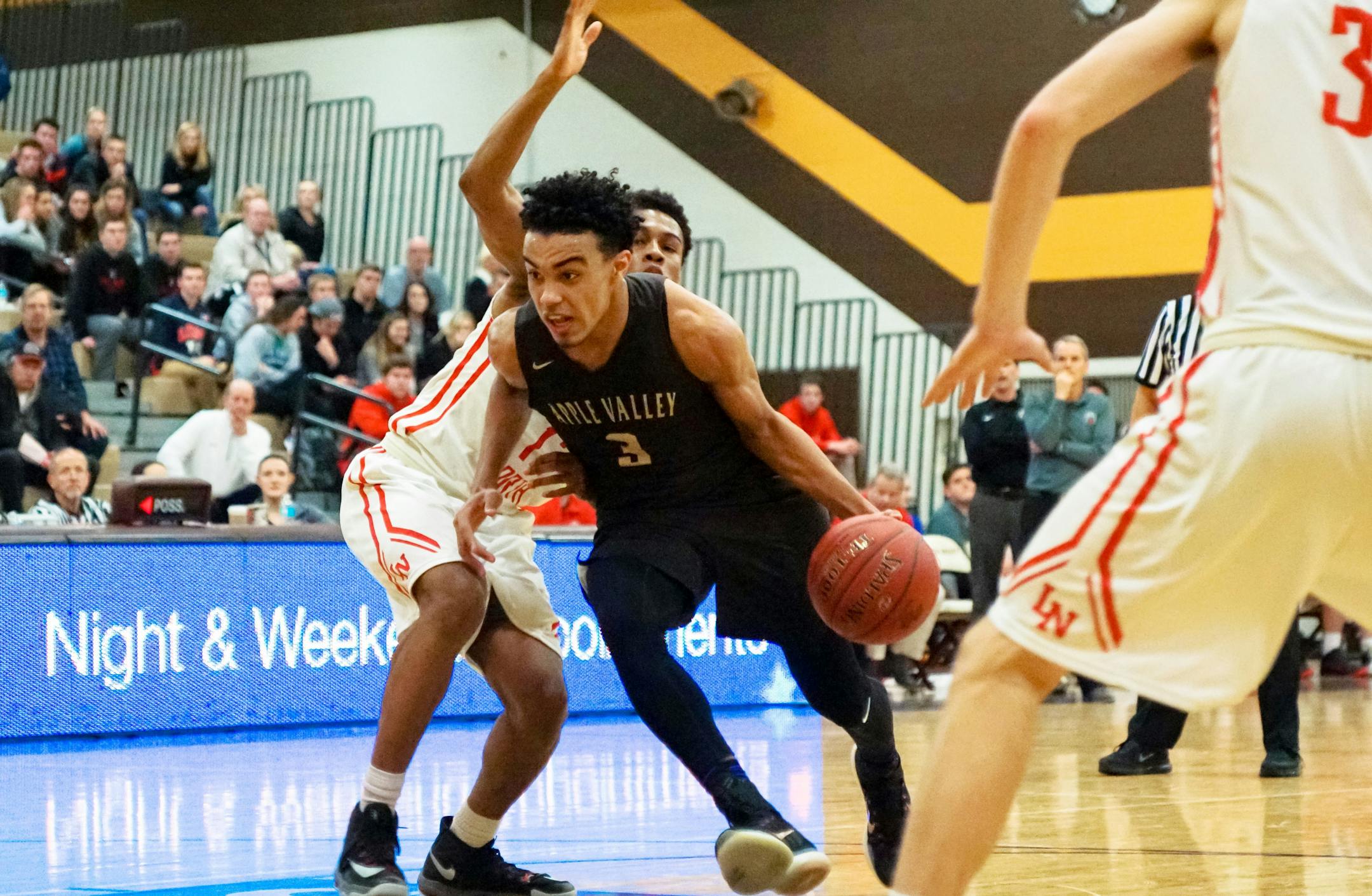 Apple Valley guard Tre Jones scored 34 points in a 60-51 victory over Lakeville North on Feb. 7. Three days later he broke the school record, previously held by his NBA-playing brother, Tyus, with 48 points in a victory over Rosemount.