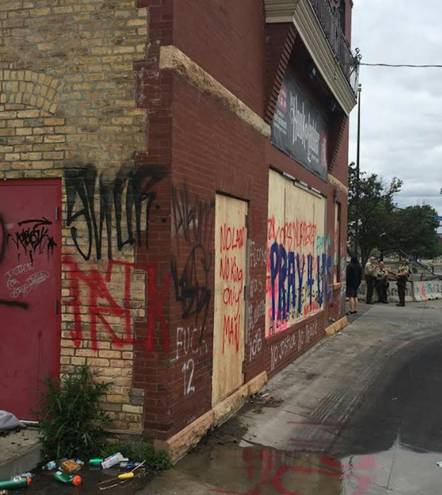 The Hook & Ladder Theatre was damaged but still stood after last week's rioting along East Lake Street.