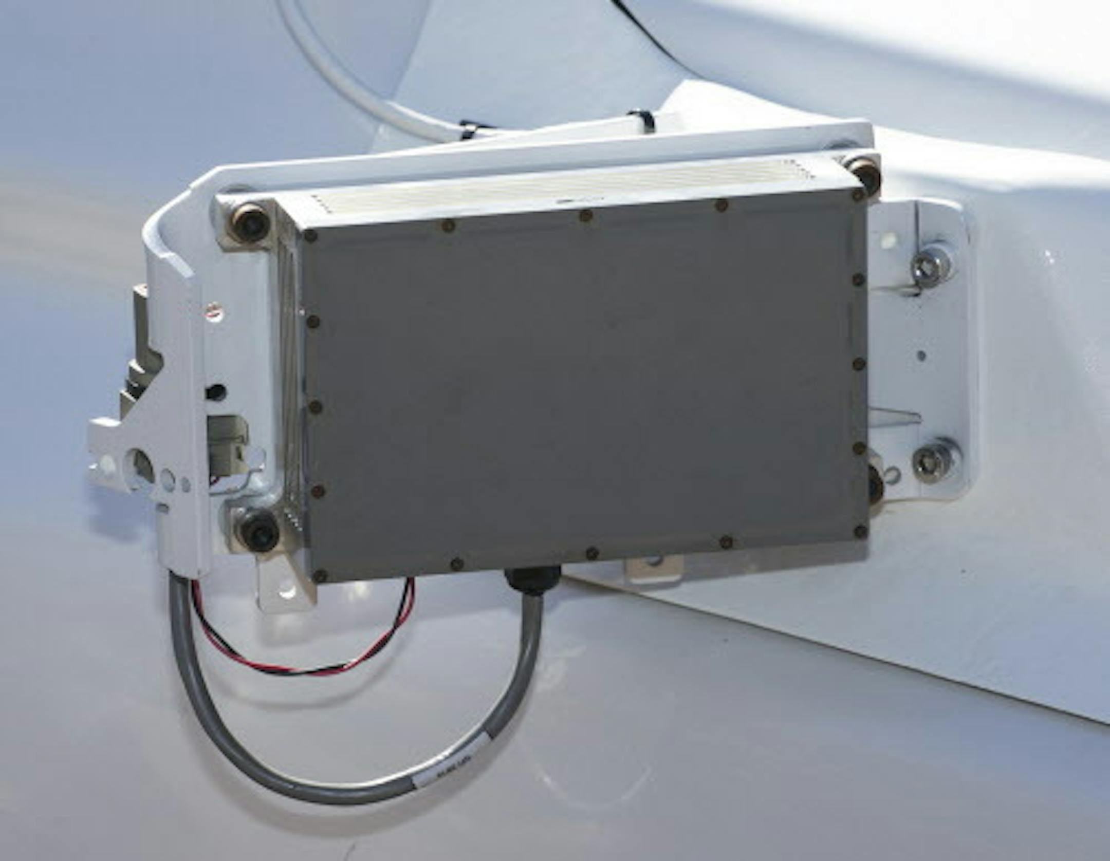 A sensor is seen on one of the Google self-driving vehicles in Mountain View, Calif., on November 5, 2014. The company has been testing the vehicle on virtually every road in Mountain View, so it can experience many different scenarios and learn to respond to them. (John Green/Bay Area News Group/TNS) ORG XMIT: 1160008