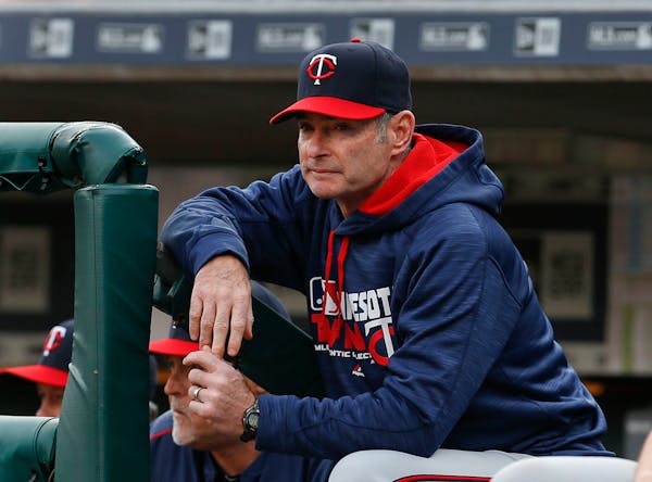Minnesota Twins manager Paul Molitor watches from the dugout in the first inning of a baseball game against the Detroit Tigers, Monday, May 16, 2016 i