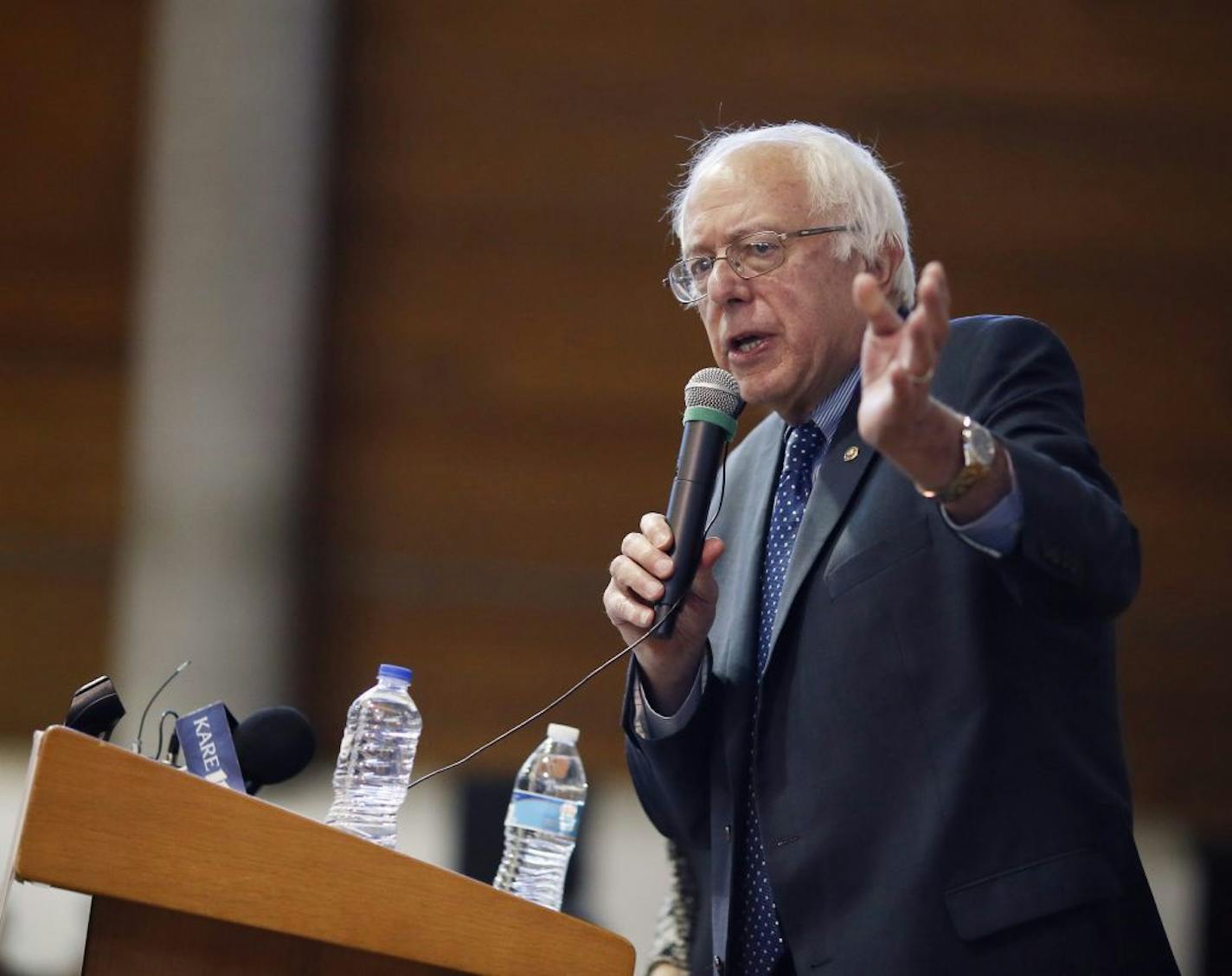 Sen. Bernie Sanders spoke during a rally at the American Indian Center Sunday May 31, 2015 in Minneapolis, MN.