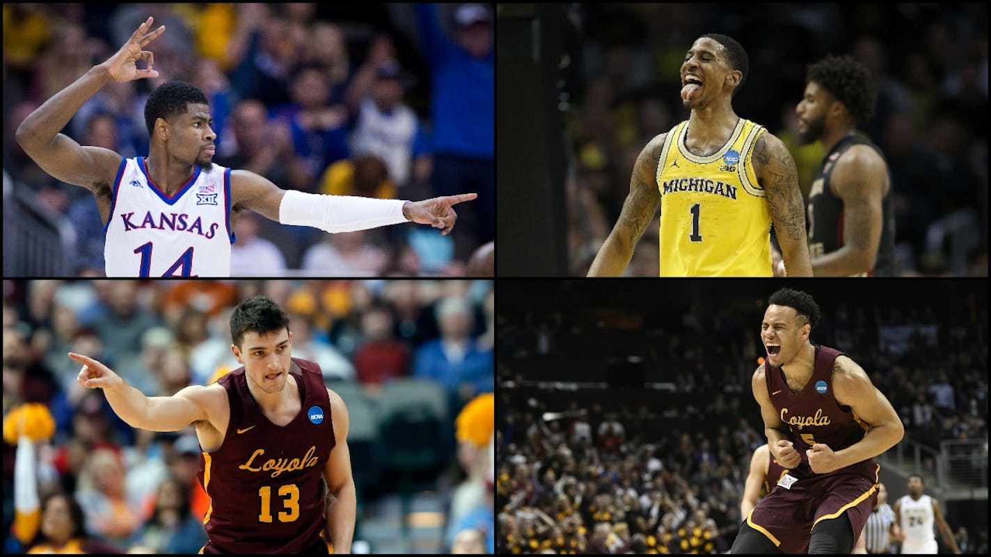 These four transfers (clockwise from top left) -- Kansas' Malik Newman, Michigan's Charles Matthews, and Loyola's Marques Townes and Clayton Custer -- were instrumental in getting their teams to the Final Four.