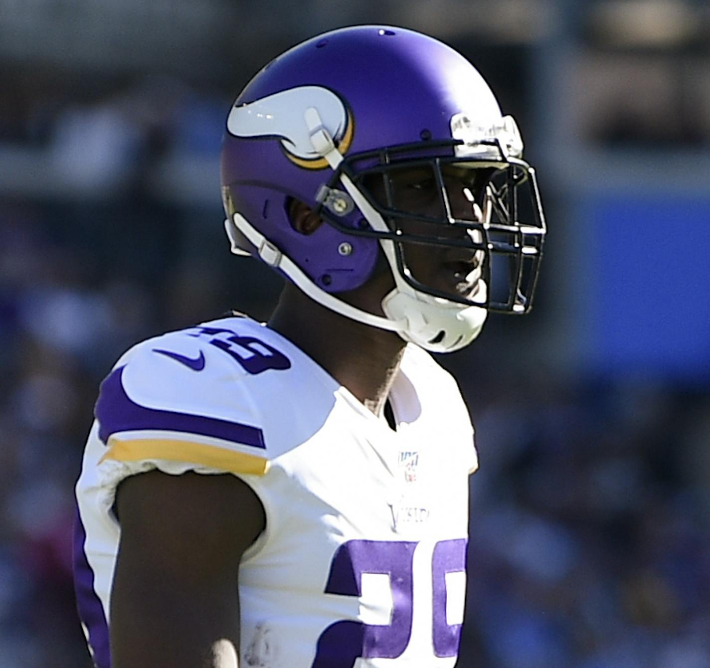 Minnesota Vikings cornerback Xavier Rhodes walks on the field during the first half of an NFL football game against the Los Angeles Chargers in Carson, Calif., Sunday, Dec. 15, 2019. (AP Photo/Kelvin Kuo) ORG XMIT: MERc36bf267b44e98a986646eb483f8b