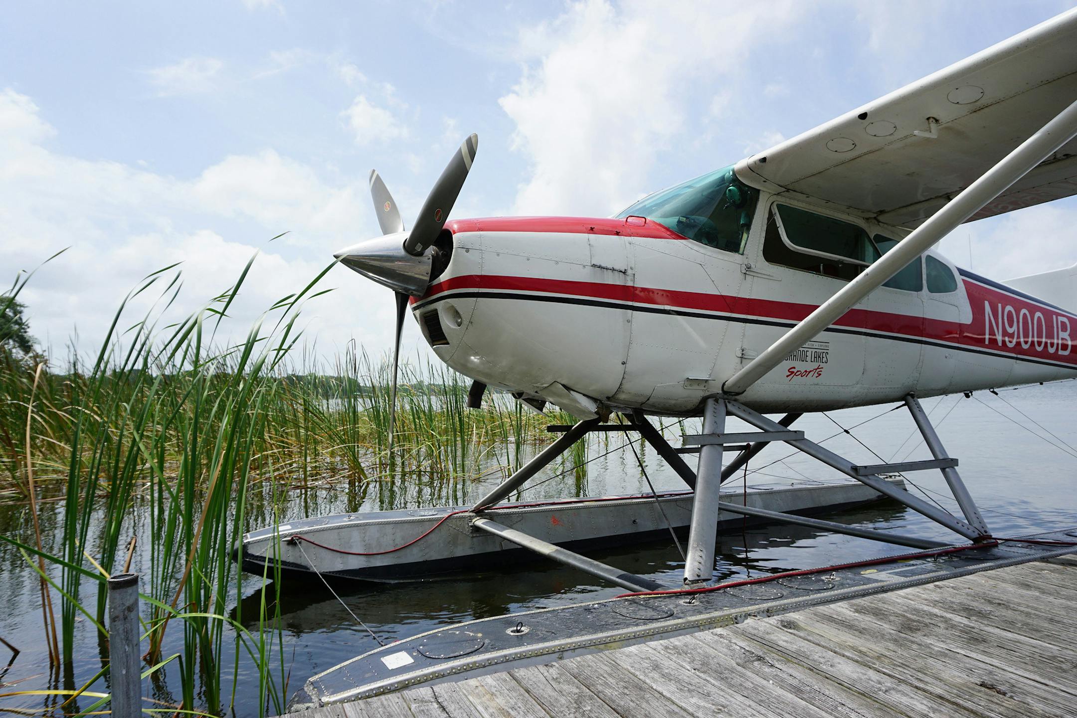 A seaplane docked at Lakeside Inn in Mount Dora, Fla. The planes can take guests on flightseeing tours for a different perspective on the region. (Nancy Moreland/Chicago Tribune/TNS)