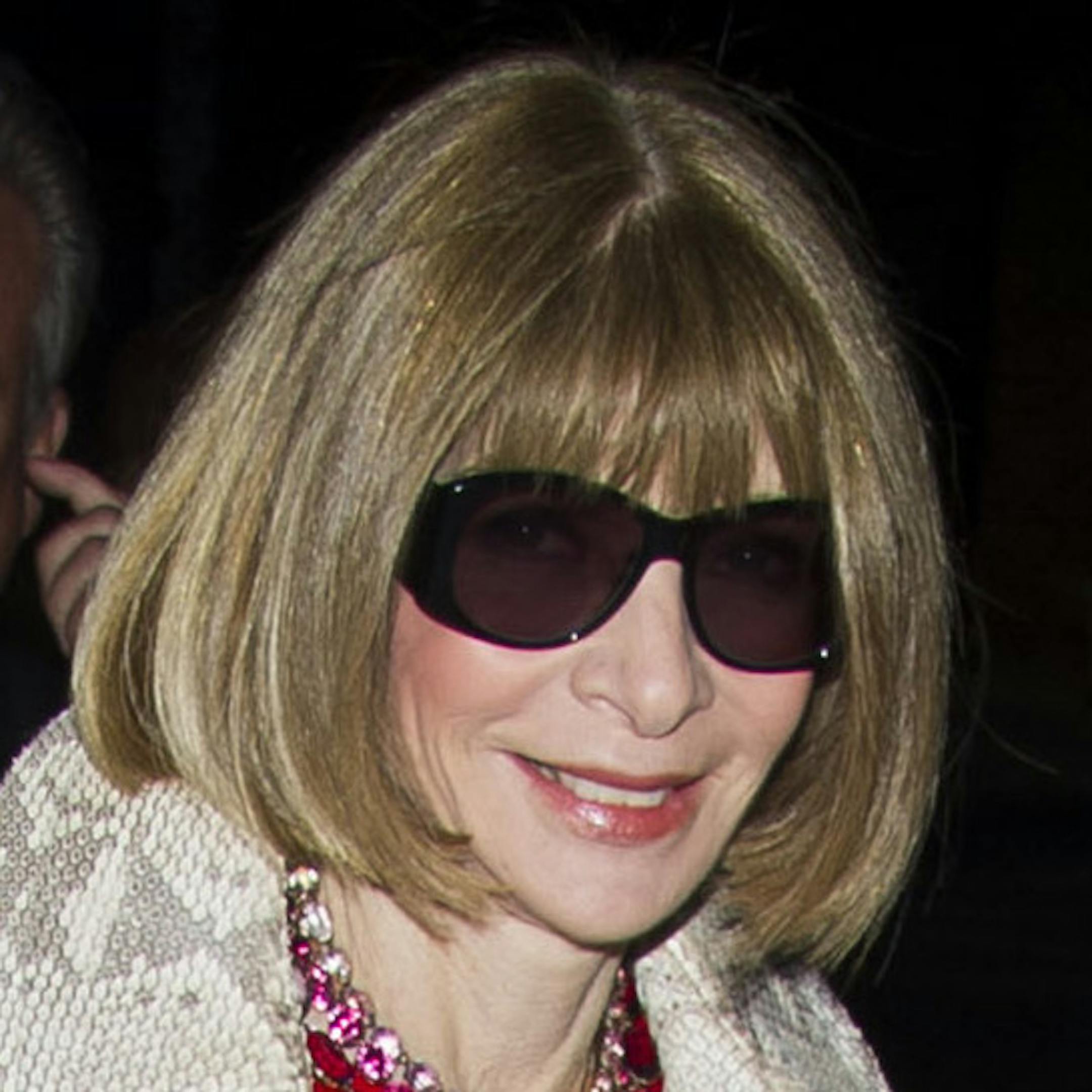 Anna Wintour arrives to the Dior Cruise fashion show on Wednesday, May 7, 2014 in New York. (Photo by Charles Sykes/Invision/AP)