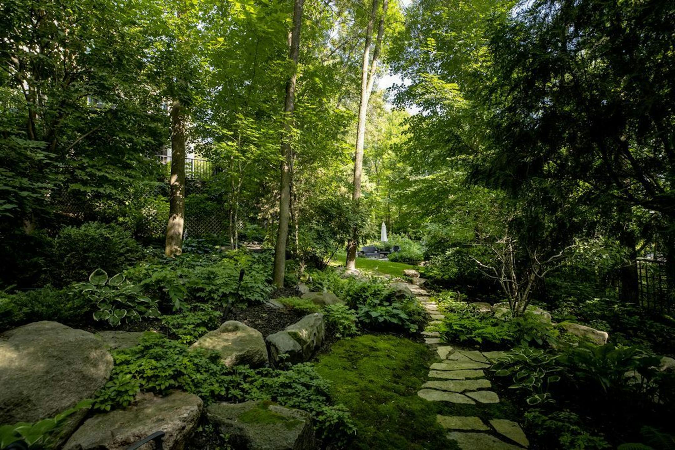 Varied foliage plants create all-season visual interest.