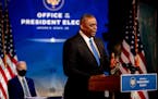 Retired Army Gen. Lloyd Austin spoke at an event Wednesday in Wilmington, Del., at which President-elect Joe Biden announced him as secretary of defen