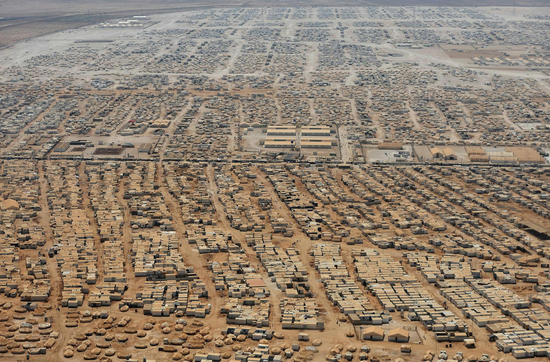 This aerial view shows the Zaatari refugee camp on Thursday, July 18, 2013.