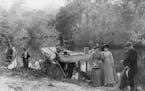 Alligator hunting on the Tomoka River bank, circa 1880-1897, on "The Swamp."
credit: Library of Congress