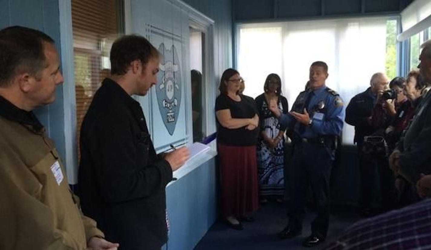 St. Paul Police Chief Tom Smith talks at the grand opening of Jerry's Place in the fall of 2014.