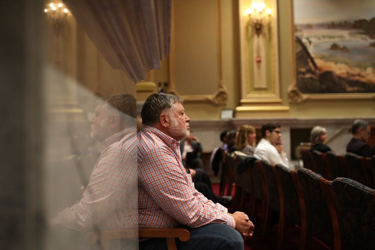 Jim Surdyk listened as his attorney spoke to members of the Minneapolis City Council. The city's response to Jim Surdyk's disregard for state liquor law took a turn Tuesday, as Minneapolis City Council members rejected a tentative settlement reached with the liquor store owner a week ago Tuesday April 18, 2017 in Minneapolis ,MN.