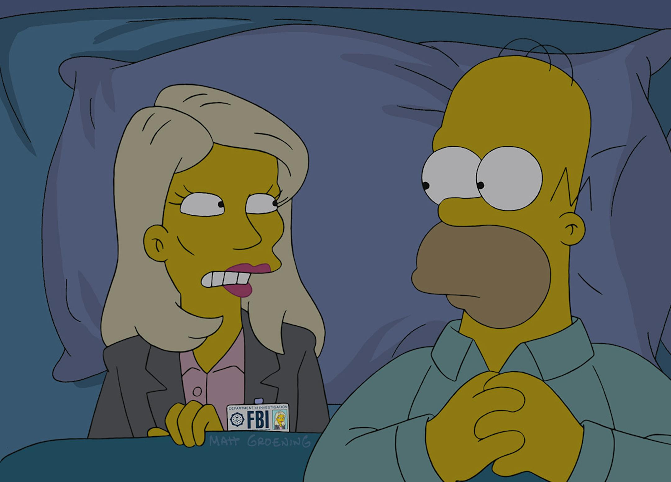 THE SIMPSONS: Annie (guest voice Kristen Wiig), is an intense, jumpy FBI agent investigating Homer in the all-new "Homerland" 25th season premiere episode of THE SIMPSONS airing Sunday, Sept. 29 (8:00-8:30 PM ET/PT) on FOX. THE SIMPSONS ™ and © 2013 TCFFC ALL RIGHTS RESERVED.