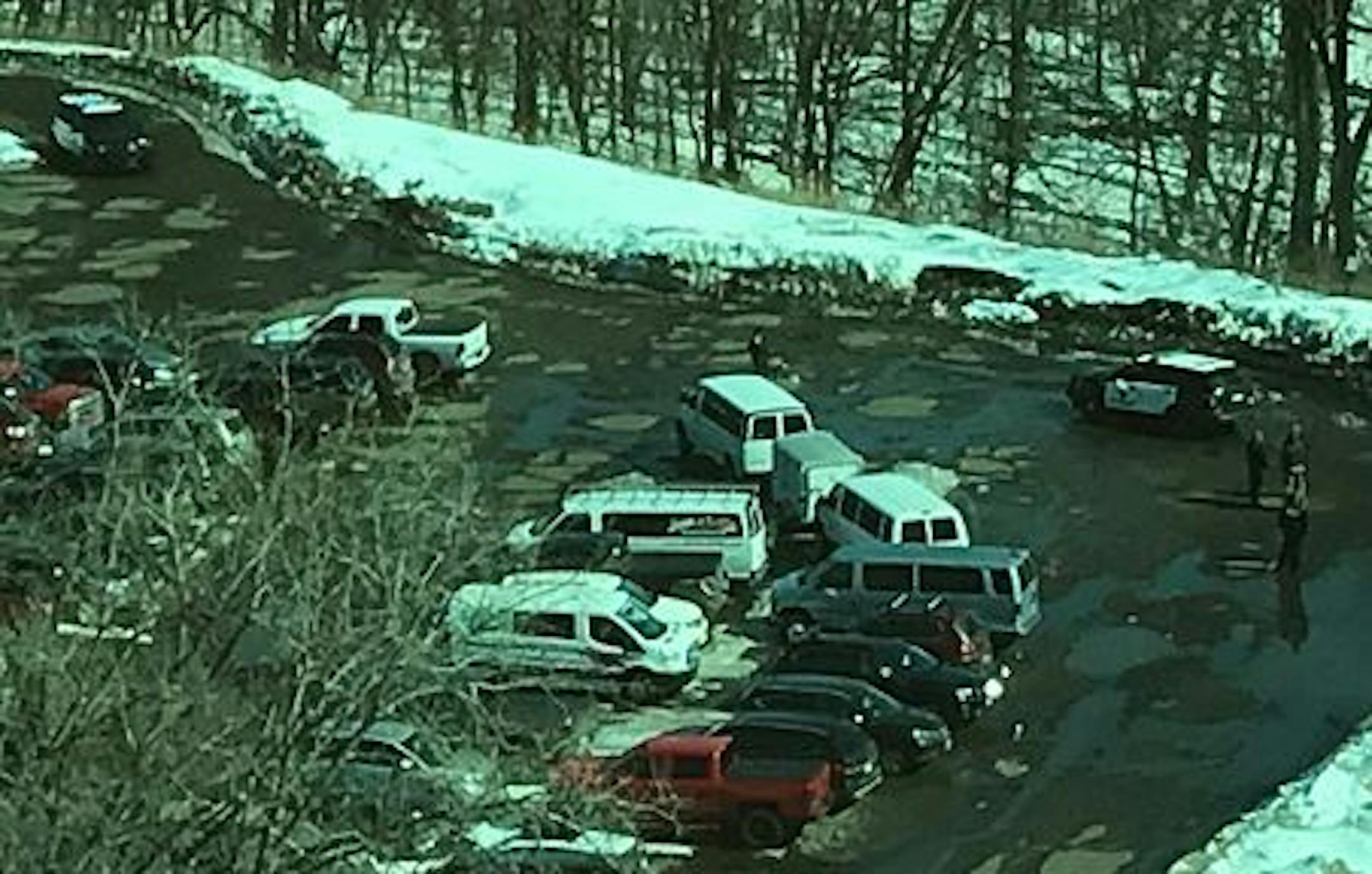 Numerous law enforcement vehicles were on the scene where a man was found fatally stabbed Monday.