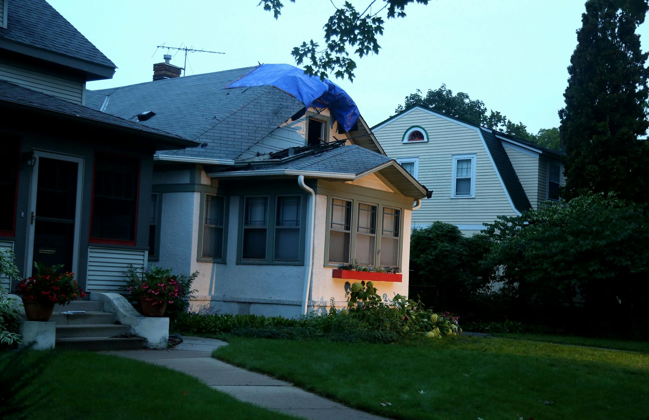 An early morning fire, sparked by lightning, caused damage to a home on the 3700 block of Pleasant Avenue S.
