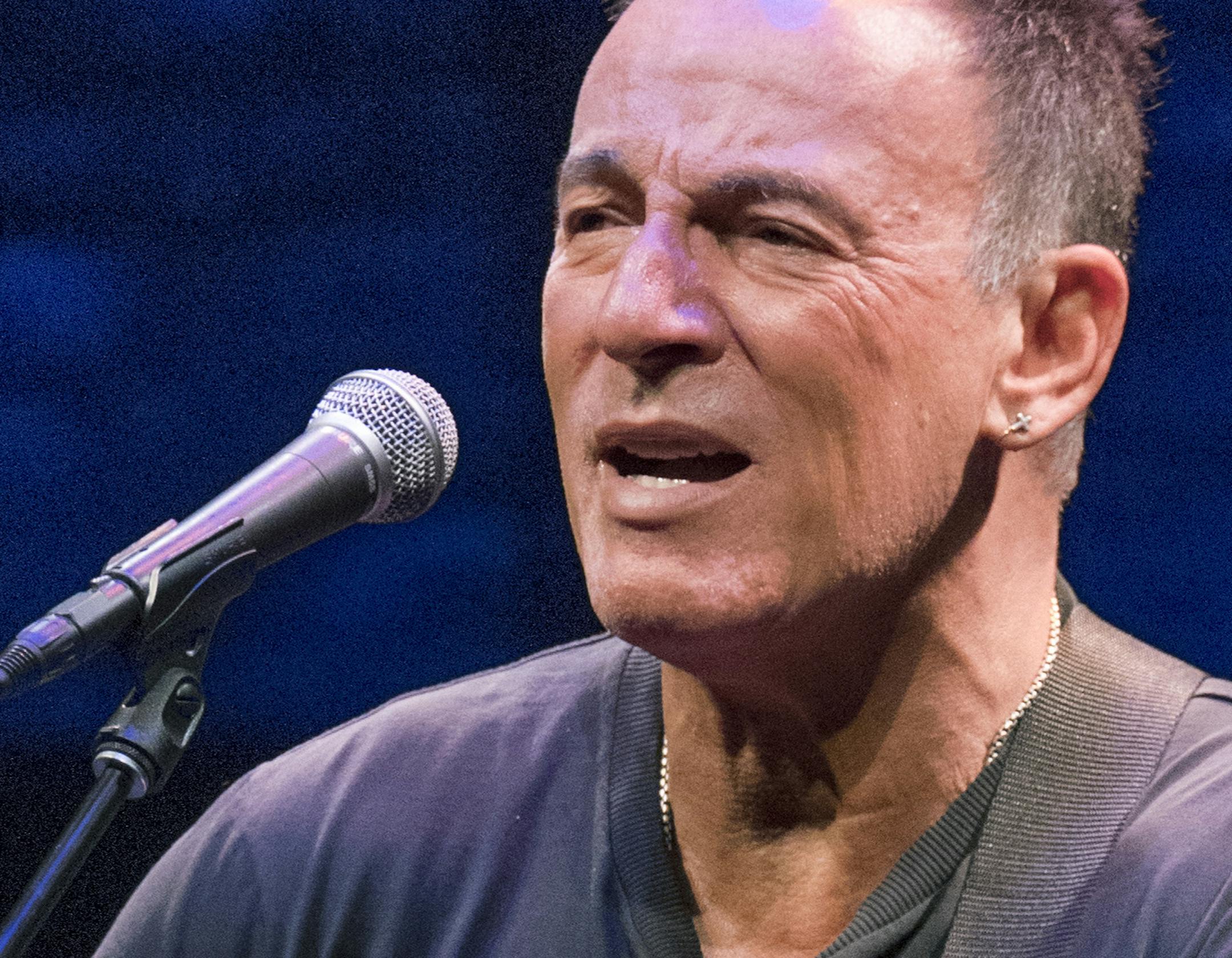 FILE-- Bruce Springsteen in "Springsteen on Broadway," an evening of singing and storytelling, at the Walter Kerr Theater in New York, Oct. 12, 2017. As of Dec. 28, Springsteen&#x2019;s solo show of songs and stories had its strongest week of the year so far, bringing in $2,411,185 with only five shows. (Sara Krulwich/The New York Times) ORG XMIT: XNYT4