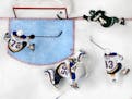 Joel Eriksson Ek (14) of the Minnesota Wild gets the puck past St. Louis Blues goalie Ville Husso for a goal in the second period Tuesday, May 4, at X