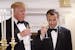 President Donald Trump and French President Emmanuel Macron offered a toast during a State Dinner at the White House on Tuesday night.