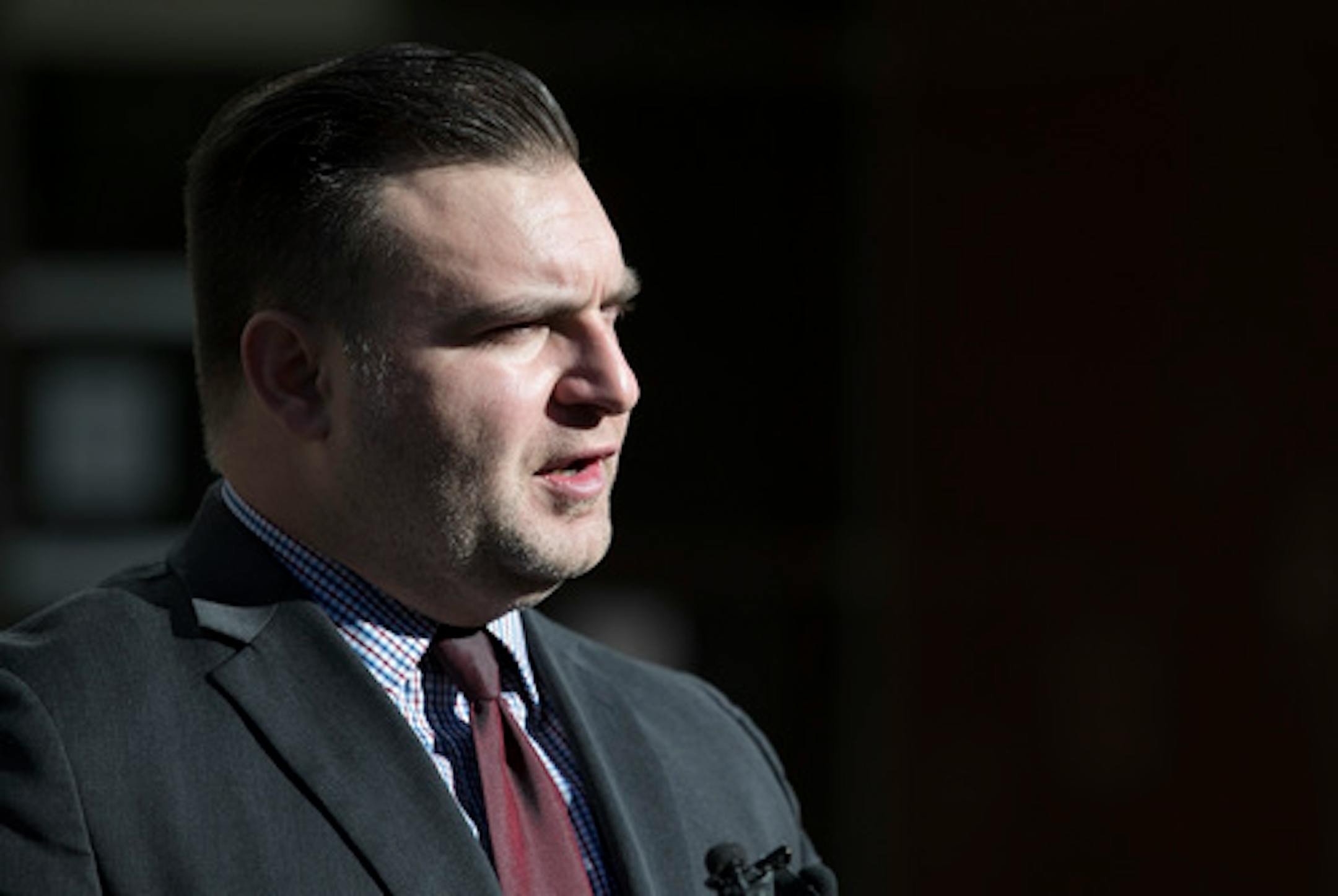 FILE - Defense attorney Murad Mohammad spoke outside of the federal courthouse in Minneapolis during the sentencing of terrorist suspects in 2016. ] CARLOS GONZALEZ cgonzalez@startribune.com - November 16, 2016, Minneapolis, MN, Day 3 of ISIL recruitment sentencing. We're expecting 3 more defendants to be sentenced.